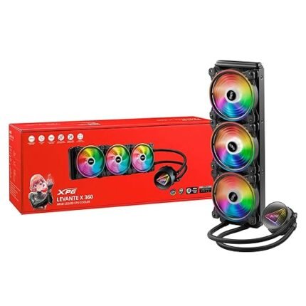 XPG Levante X Series All-in-One ARGB CPU Liquid Coolers – 240mm - 360mm, 4.72" Fans, 2000 RPM, Fluid Dynamic Bearing, 4-Pin PWM Black